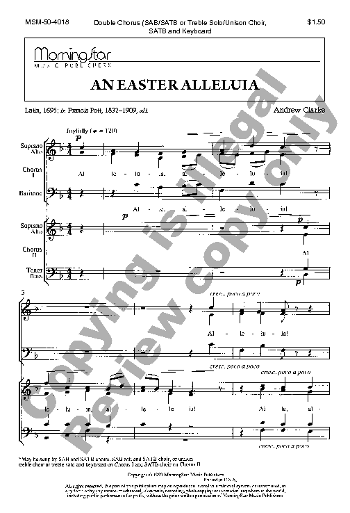 An Easter Alleluia Sheet Music by Andrew Clarke (SKU MSM504018