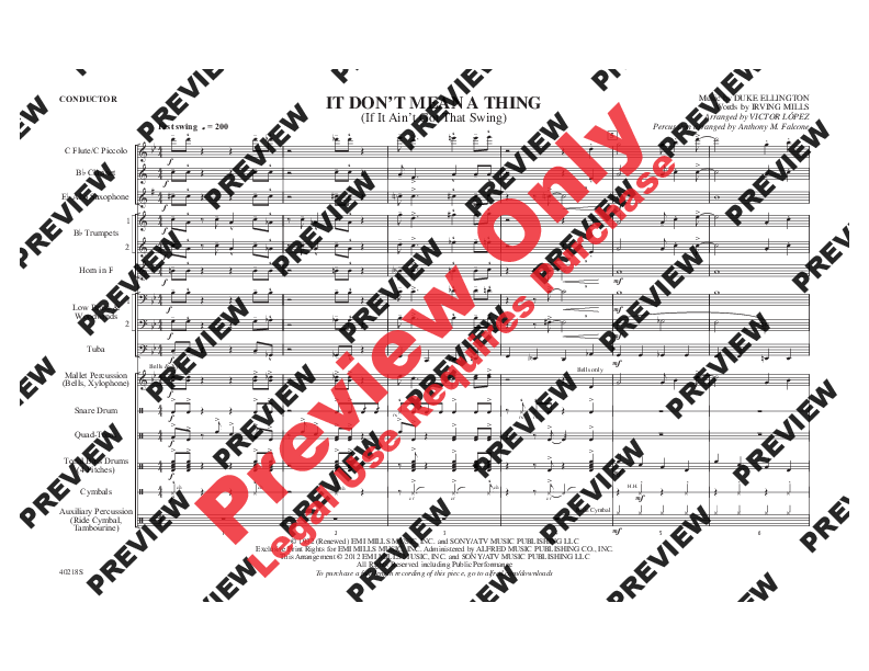 It Don #39 t Mean A Thing Sheet Music by Victor Lopez (SKU: 40218
