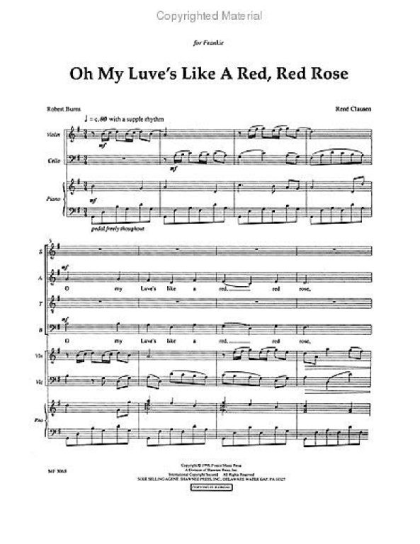O My Luve's Like A Red Red Rose Rene Clausen