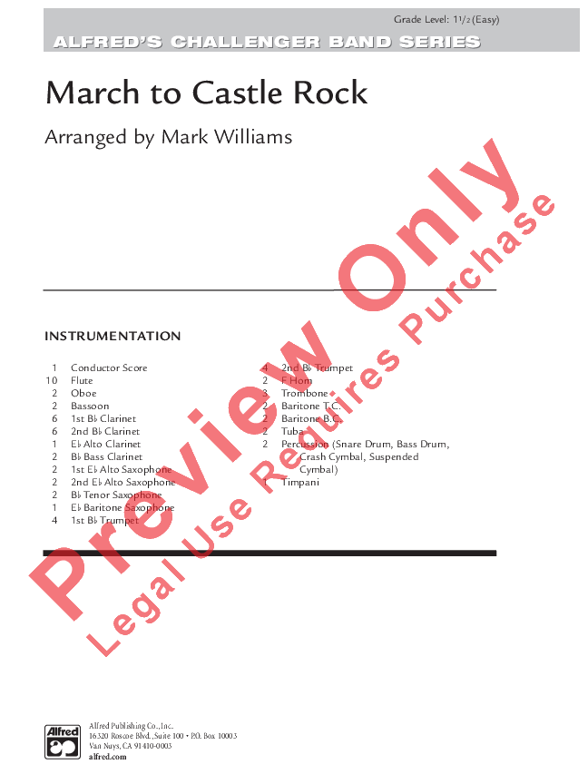 March To Castle Rock Sheet Music by Steve Hodges (SKU 18223) Stanton