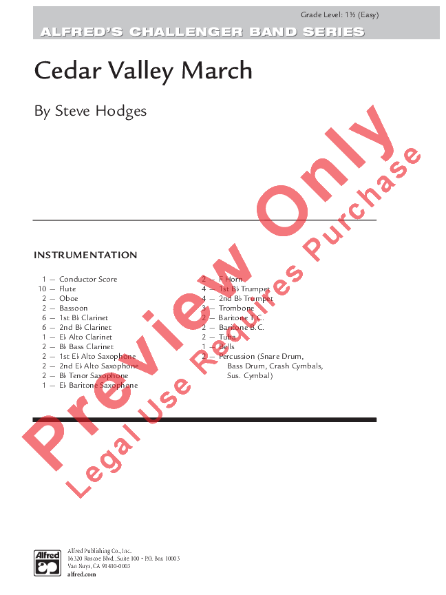 Cedar Valley March Sheet Music by Steve Hodges (SKU 19518) Stanton's