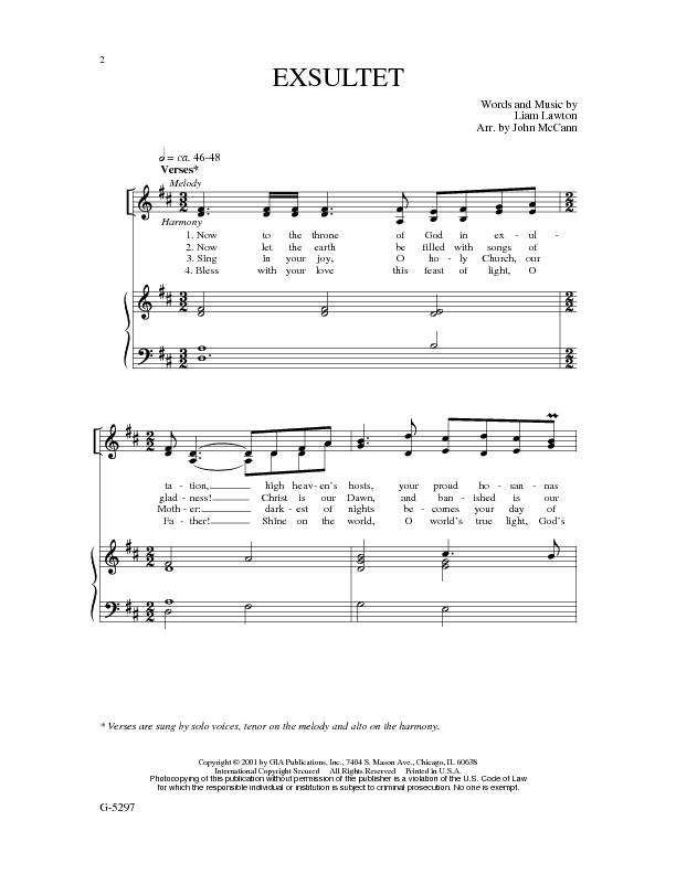 Exsultet Sheet Music by John Mccann (SKU G5297) Stanton's Sheet Music
