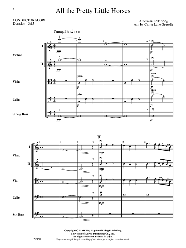 All The Pretty Little Horses Sheet Music by Carrie L Gruselle (SKU