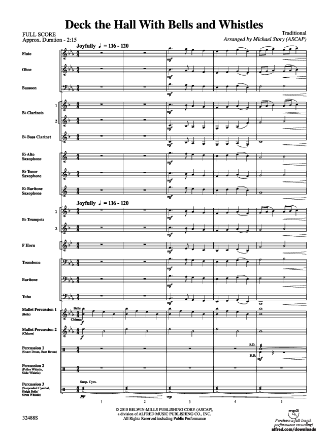 Deck The Halls With Bells and Whistles Sheet Music by Michael Story (SKU 32488) Stanton's