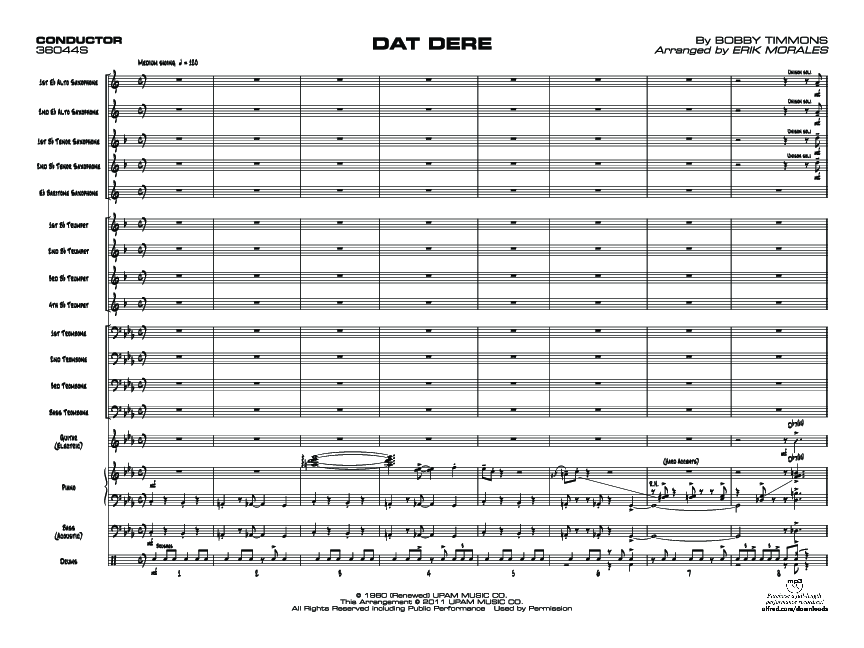 Dat Dere Sheet Music by Bobby Timmons (SKU 36044) Stanton's Sheet Music