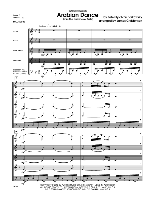 Arabian Dance (From The Nutcracker) Sheet Music by James Christensen