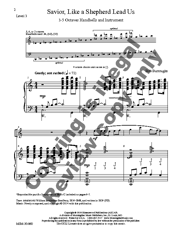 Savior Like A Shepherd Lead Us Sheet Music by Bob Burroughs (SKU MSM30
