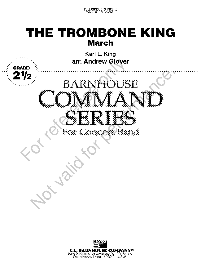 The Trombone King Sheet Music by Karl L King (SKU 011440700