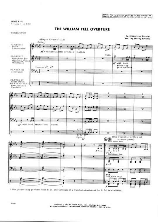 William Tell Overture Sheet Music by Murray Houllif (SKU 20070