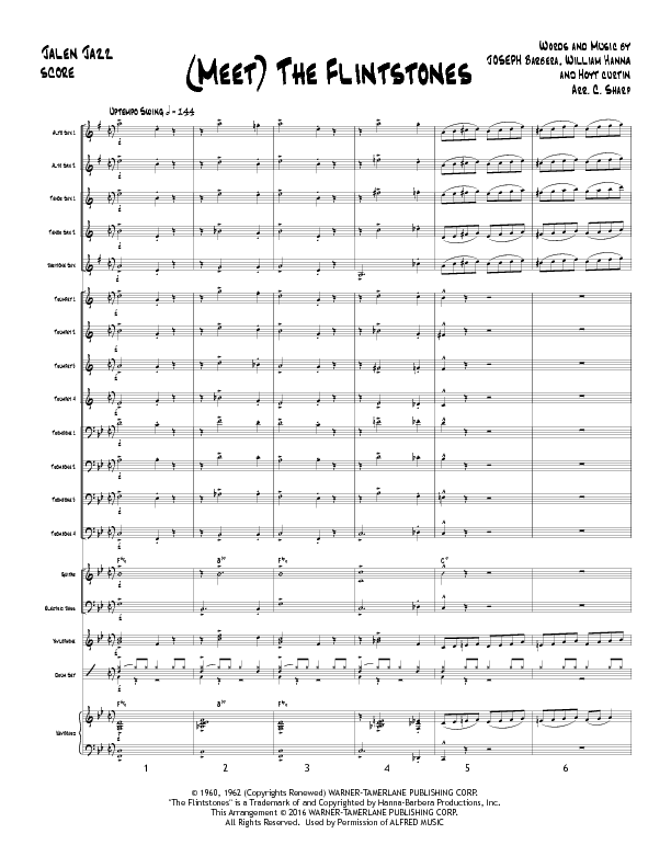 Flintstones (Meet), The Sheet Music by Chris Sharp (SKU JJZ228
