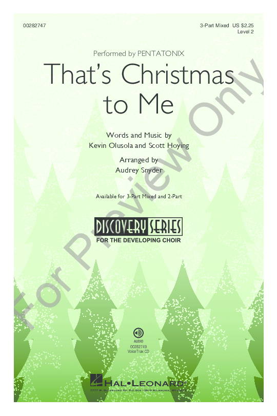 That's Christmas To Me Sheet Music by Audrey Snyder (SKU: 00282747 ...