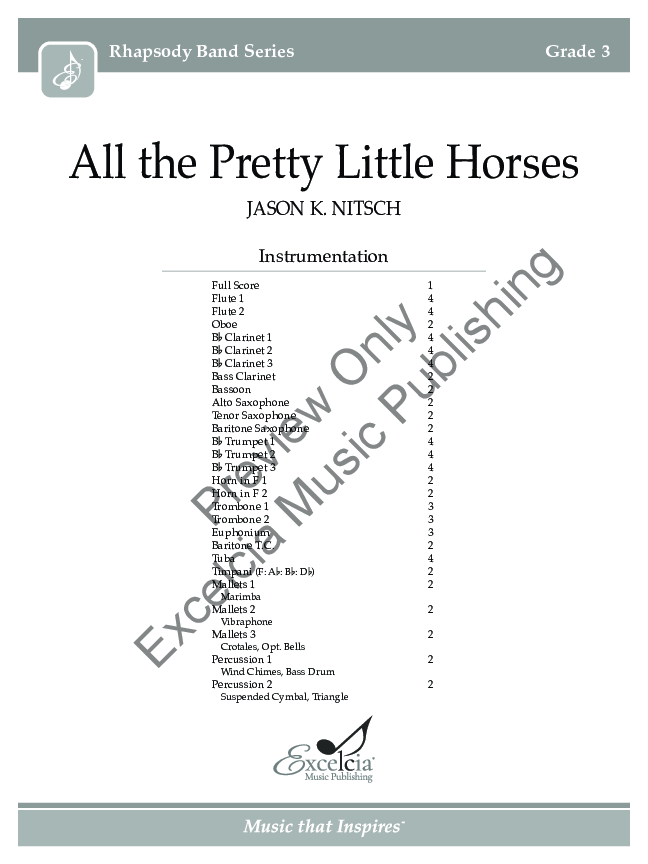 All The Pretty Little Horses Sheet Music by Jason K Nitsch (SKU