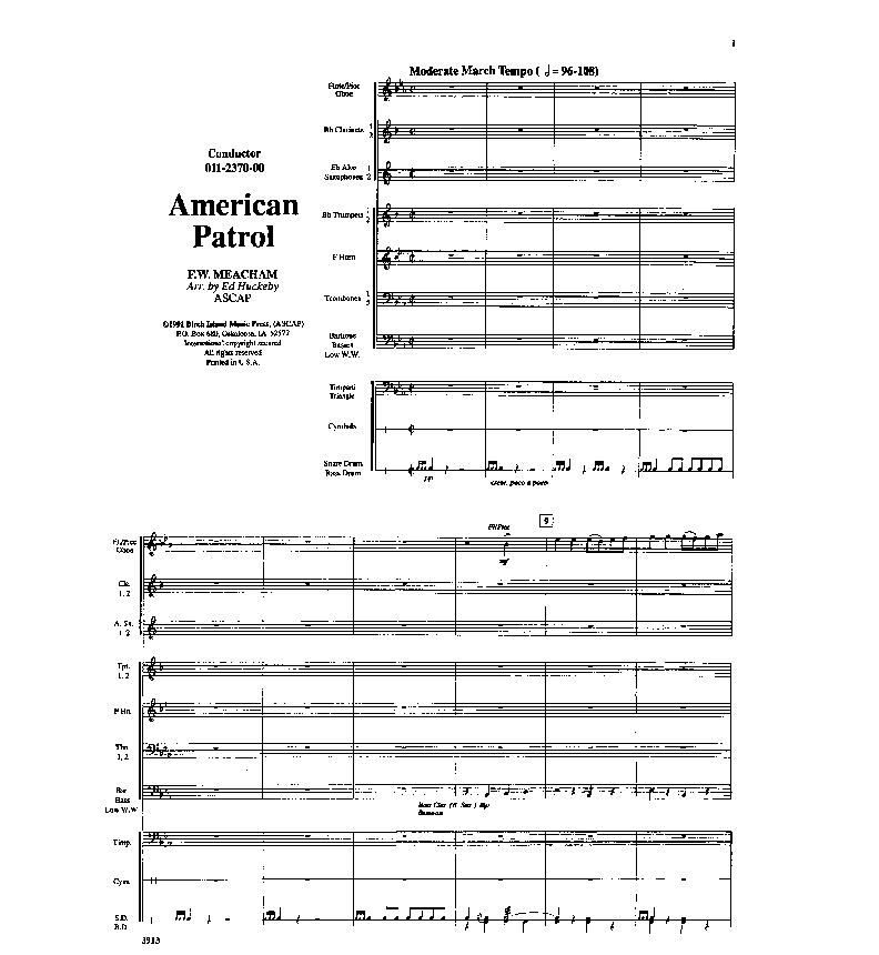 American Patrol Sheet Music by Ed Huckeby (SKU 011237000) Stanton